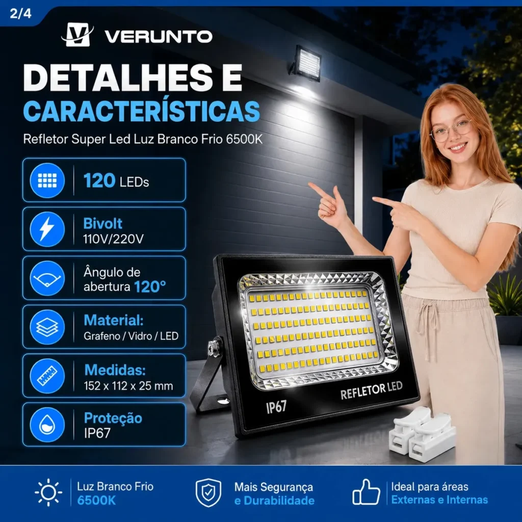Kit 2 Refletor Super LED 400W IP67 melhor custo beneficio
