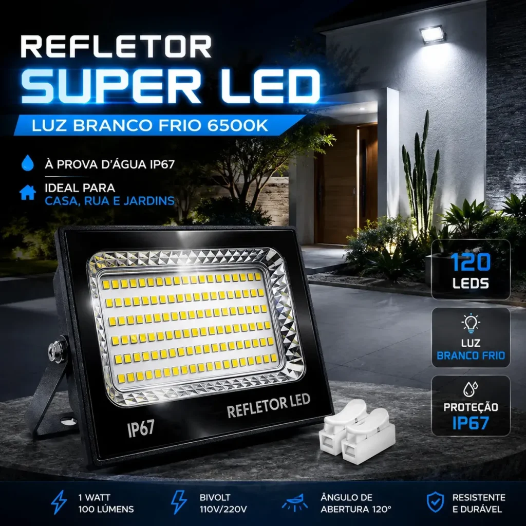 Kit 2 Refletor Super LED 400W IP67 melhor custo beneficio