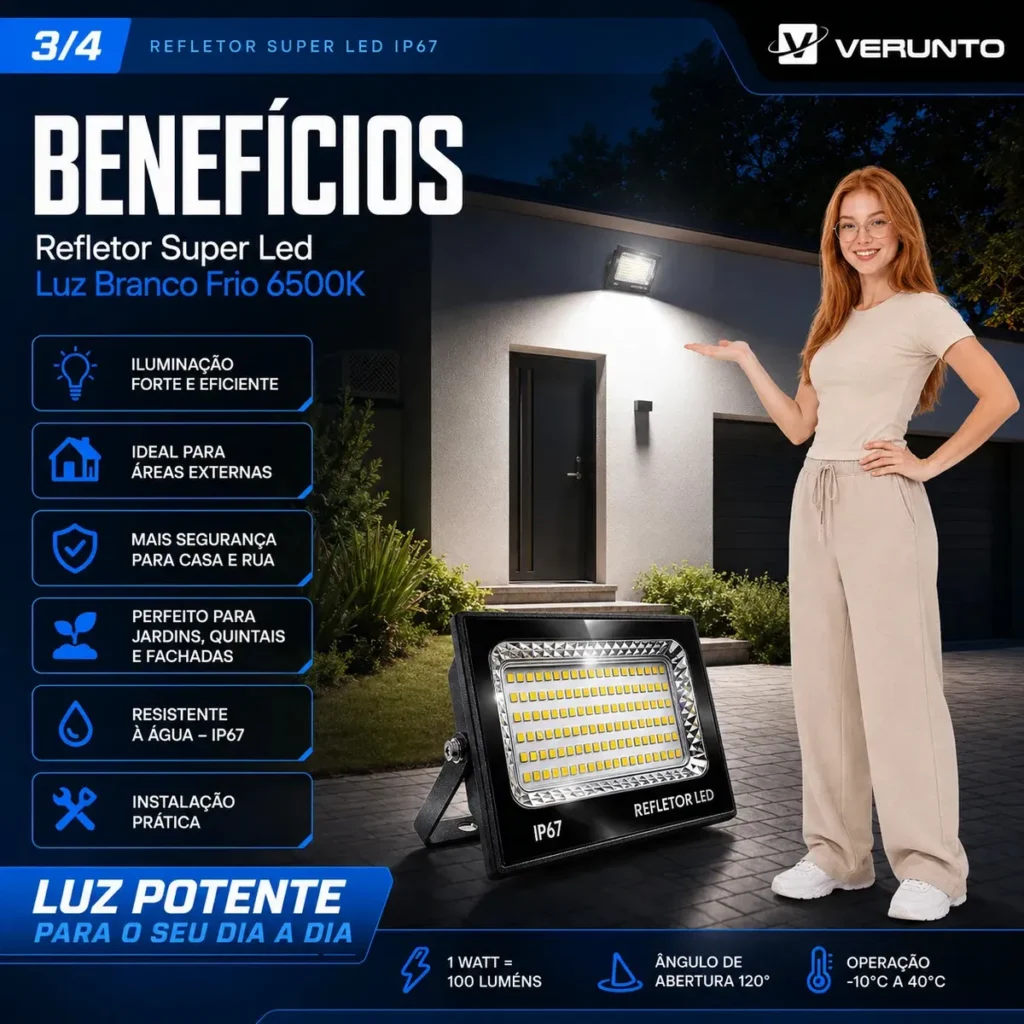 Kit 2 Refletor Super LED 400W IP67 melhor custo beneficio